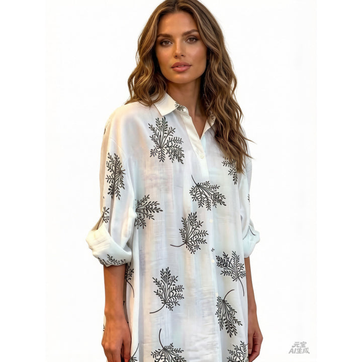 Dame blusenshirt med blommigt motiv och avslappnad skärning Mirla-Eva Jonsson