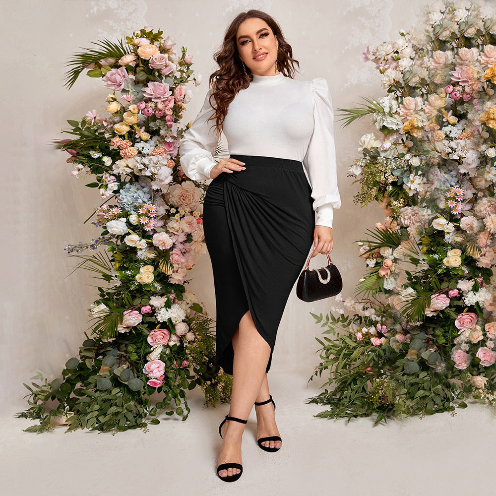 Dame blyertskjol med elegant wrap-design och hög slits Mirla-Eva Jonsson