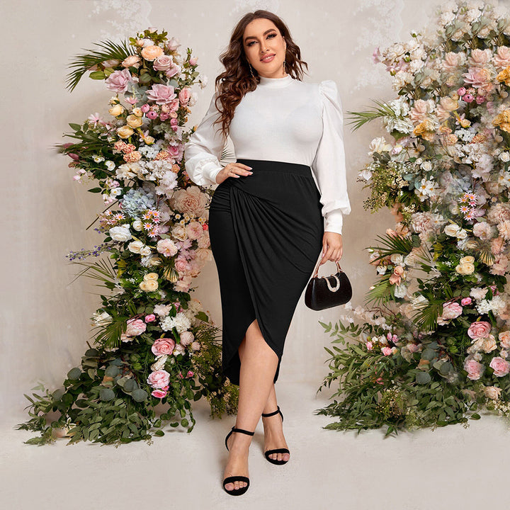 Dame blyertskjol med elegant wrap-design och hög slits Mirla-Eva Jonsson