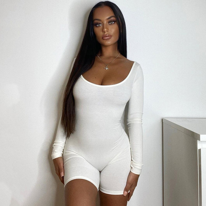 Dame bodysuit med långa ärmar och fyrkantig urringning Mirla-Eva Jonsson