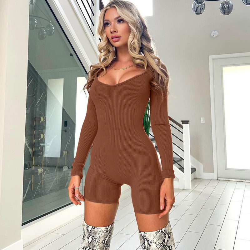 Dame bodysuit med långa ärmar och fyrkantig urringning Mirla-Eva Jonsson