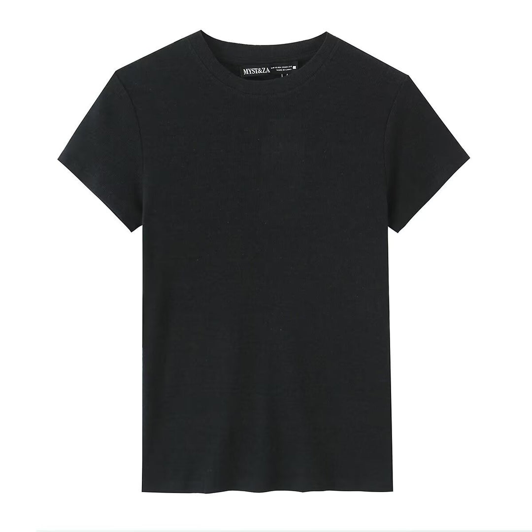 Dame bomulls-T-shirt med bekväm passform och hållbart material Mirla-Eva Jonsson