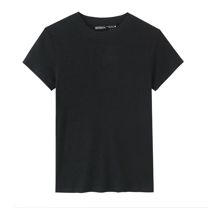 Dame bomulls-T-shirt med bekväm passform och hållbart material Mirla-Eva Jonsson