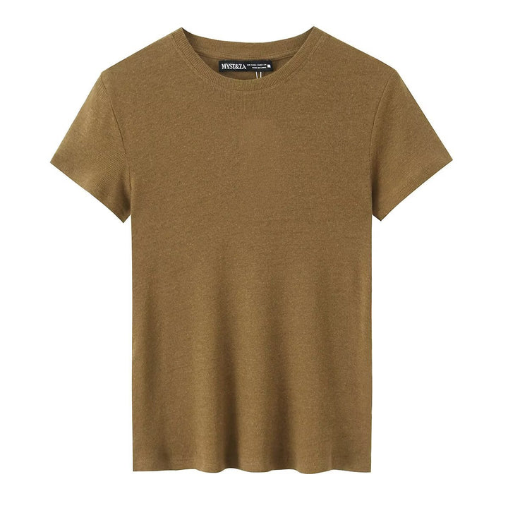 Dame bomulls-T-shirt med bekväm passform och hållbart material Mirla-Eva Jonsson