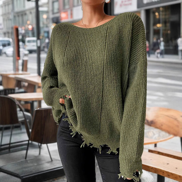Dame bomullströja med avslappnad oversized passform Mirla-Eva Jonsson