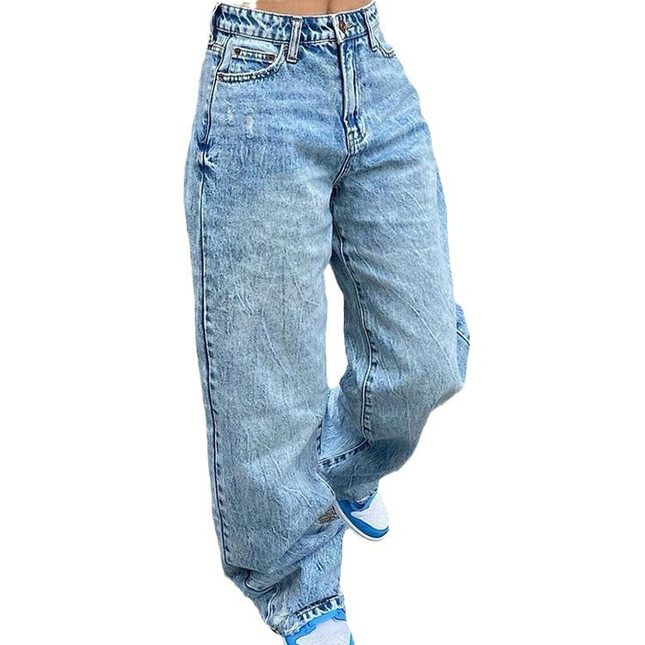 Dame breda Cargo-jeans med unika fickor och avslappnad skärning Mirla-Eva Jonsson