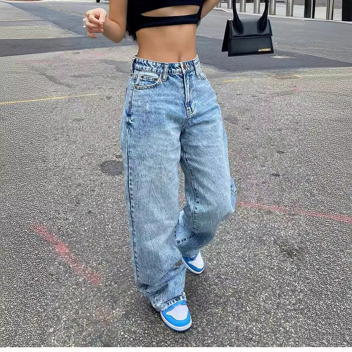 Dame breda Cargo-jeans med unika fickor och avslappnad skärning Mirla-Eva Jonsson
