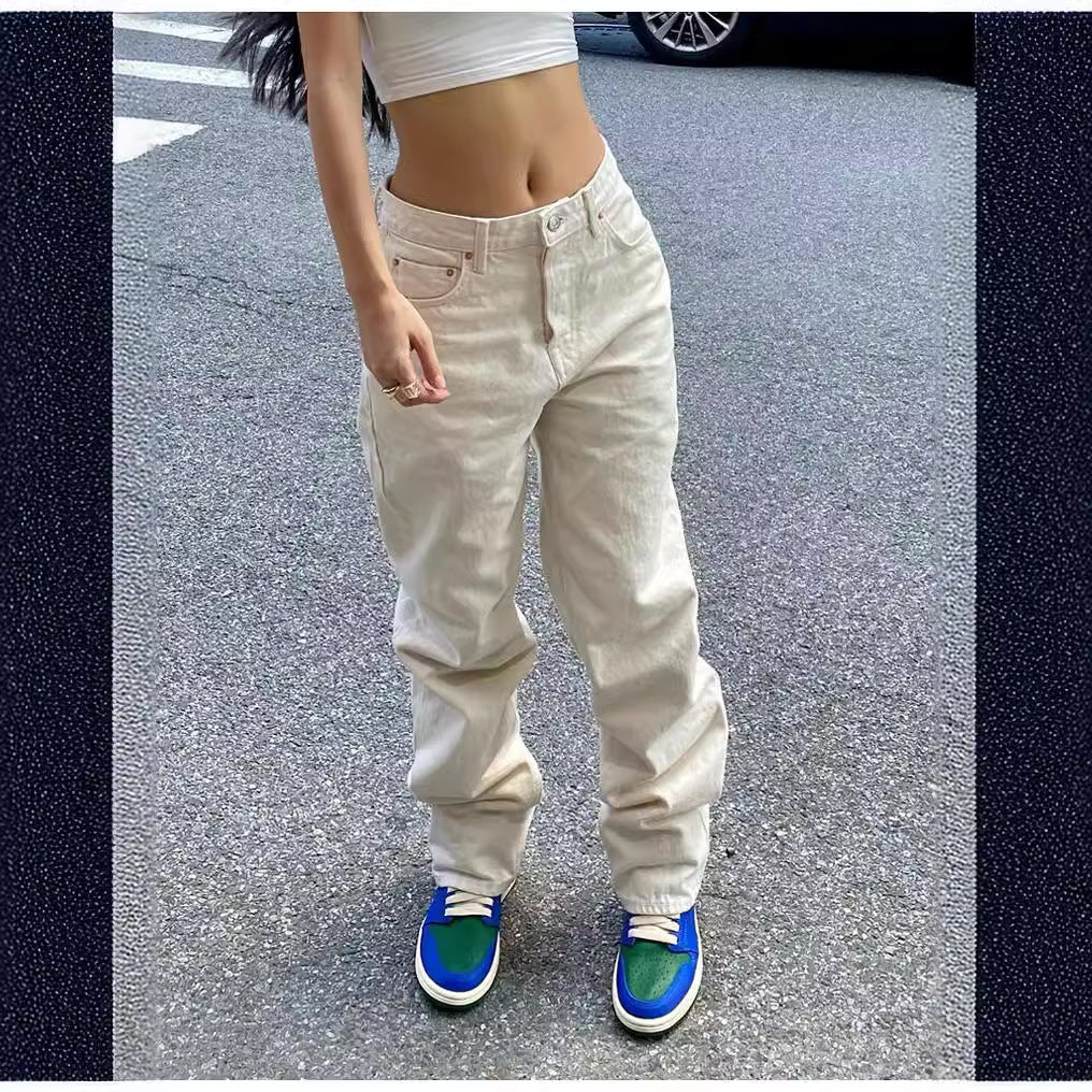 Dame breda Cargo-jeans med unika fickor och avslappnad skärning Mirla-Eva Jonsson