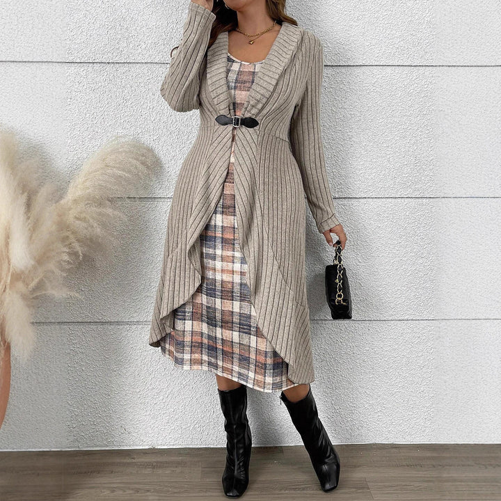 Dame cardigan med asymmetrisk snitt och dekorativt bälte Eva Jonsson-Eva Jonsson