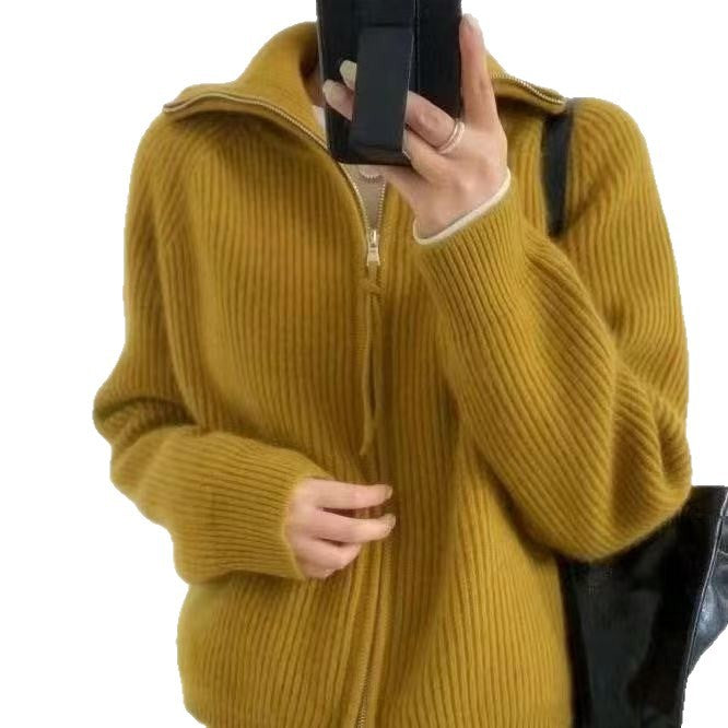 Dame cardigan med hög krage och hel dragkedja Eva Jonsson-Eva Jonsson