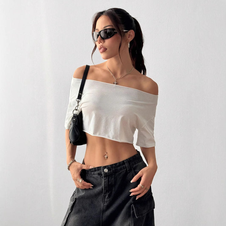 Dame casual Off-Shoulder Crop-Top Mirla-Eva Jonsson