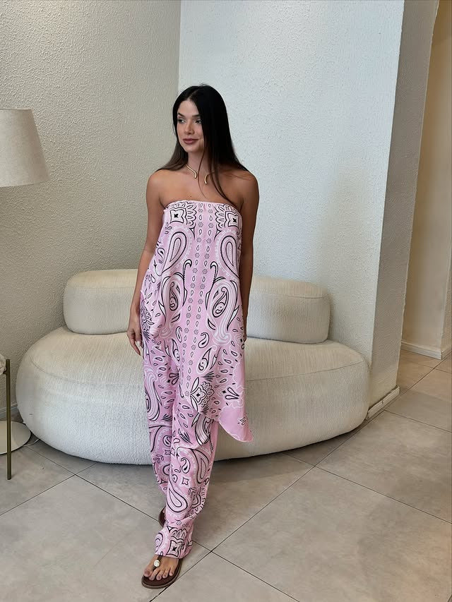 Dame casual jumpsuit med lös passform och stiligt mönster Mirla-Eva Jonsson