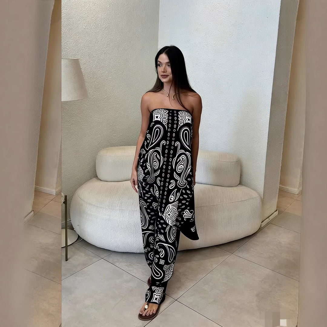 Dame casual jumpsuit med lös passform och stiligt mönster Mirla-Eva Jonsson
