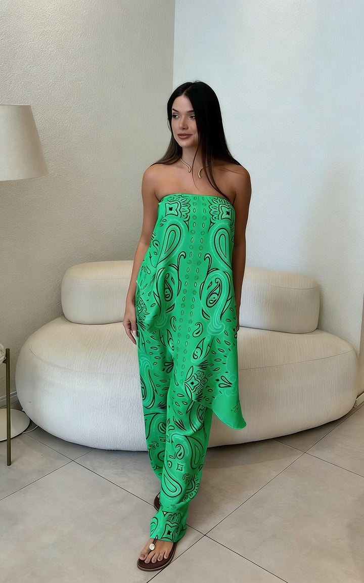 Dame casual jumpsuit med lös passform och stiligt mönster Mirla-Eva Jonsson