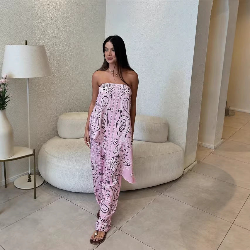 Dame casual jumpsuit med lös passform och stiligt mönster Mirla-Eva Jonsson
