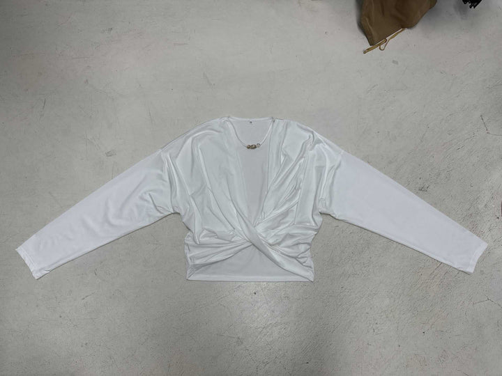 Dame casual long sleeve top with elegant knot detailing Mirla-Eva Jonsson