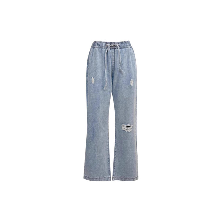 Dame casual loose Denim pants with elastic waistband Mirla-Eva Jonsson