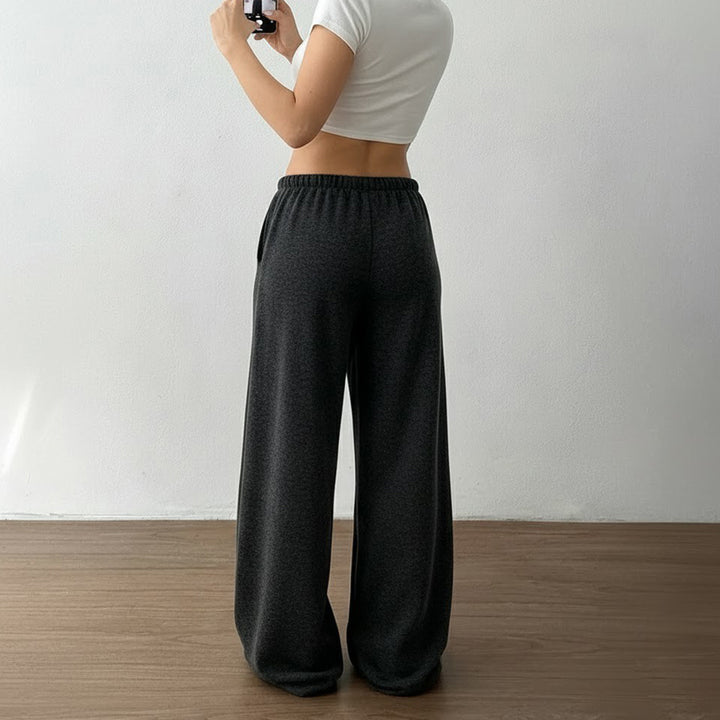 Dame casual palazzo pants with elastic waistband and adjustable drawstring Mirla-Eva Jonsson