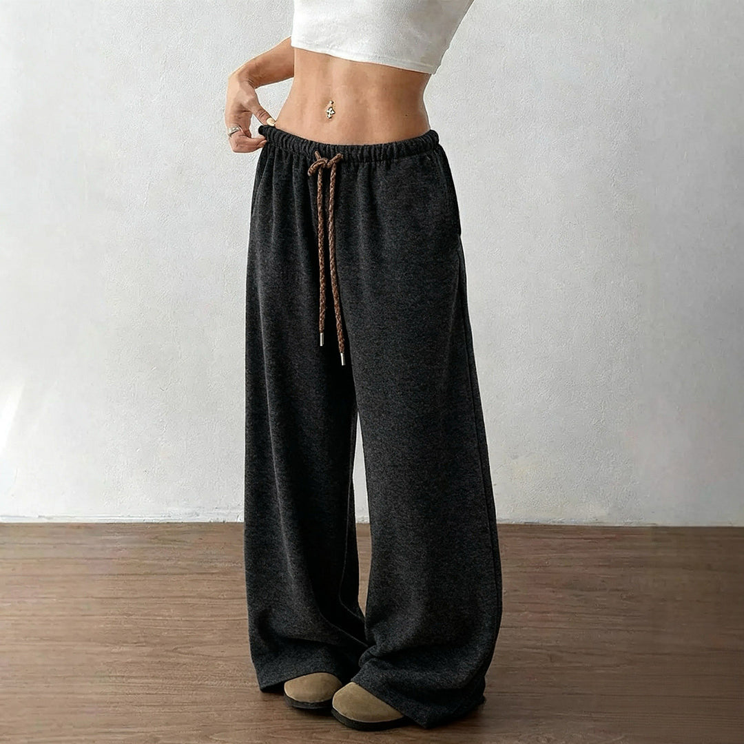 Dame casual palazzo pants with elastic waistband and adjustable drawstring Mirla-Eva Jonsson