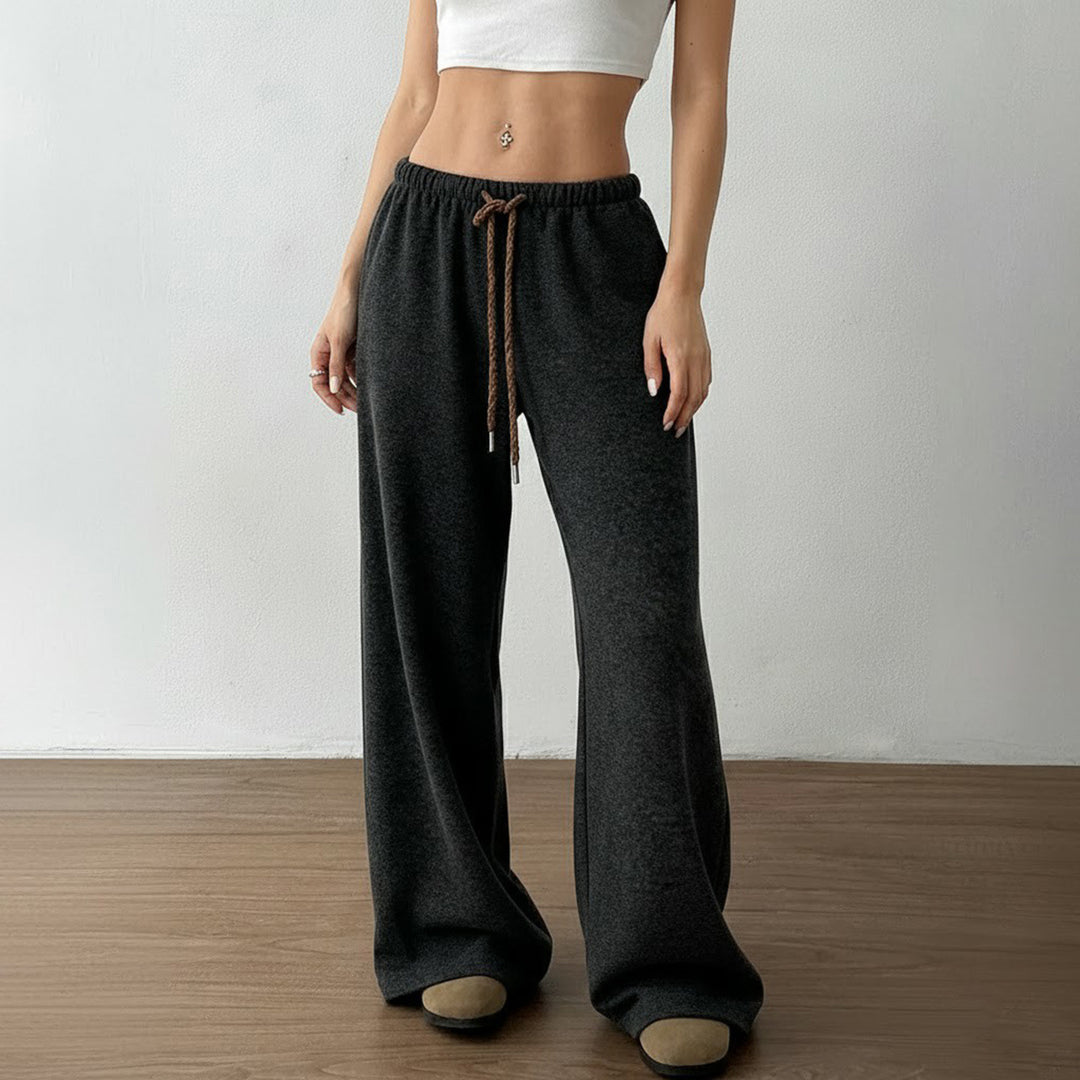 Dame casual palazzo pants with elastic waistband and adjustable drawstring Mirla-Eva Jonsson