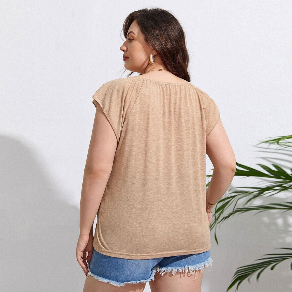 Dame casual viscose top with casual cut and elegant V-neck Mirla-Eva Jonsson