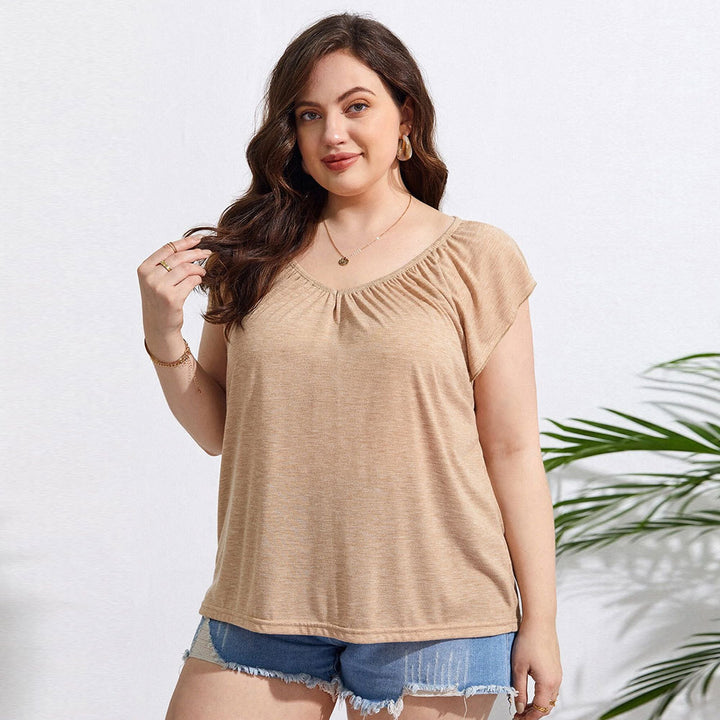 Dame casual viscose top with casual cut and elegant V-neck Mirla-Eva Jonsson