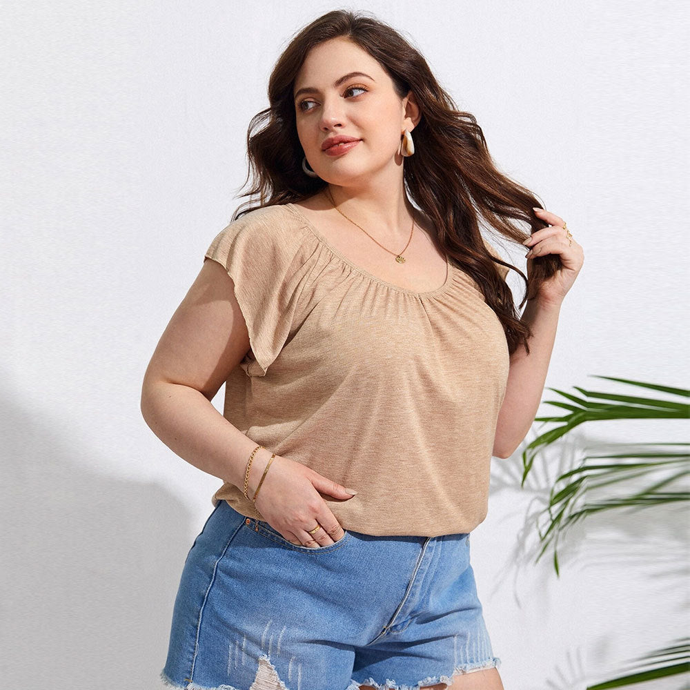 Dame casual viscose top with casual cut and elegant V-neck Mirla-Eva Jonsson