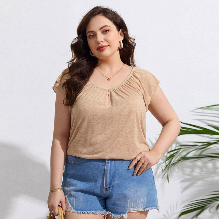 Dame casual viscose top with casual cut and elegant V-neck Mirla-Eva Jonsson