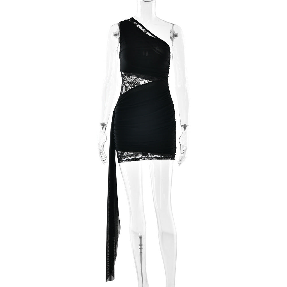 Dame cocktail dress with asymmetrical cutting Mirla-Eva Jonsson