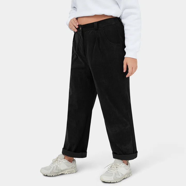 Dame cord trousers with wide leg and pleats Mirla-Eva Jonsson