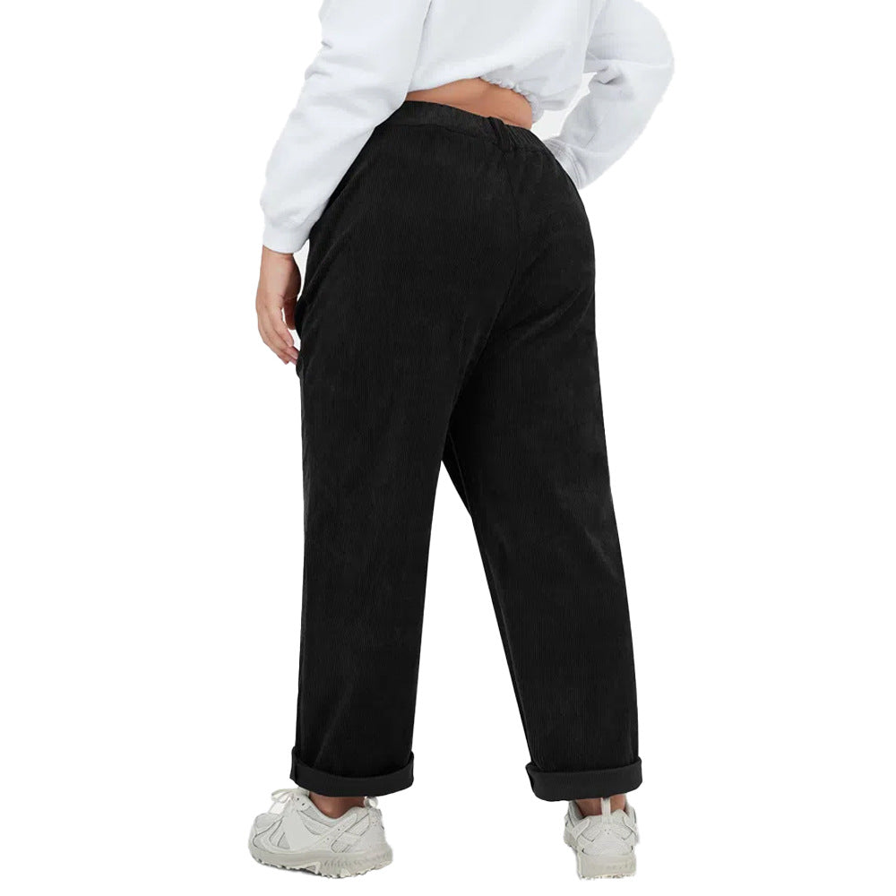 Dame cord trousers with wide leg and pleats Mirla-Eva Jonsson
