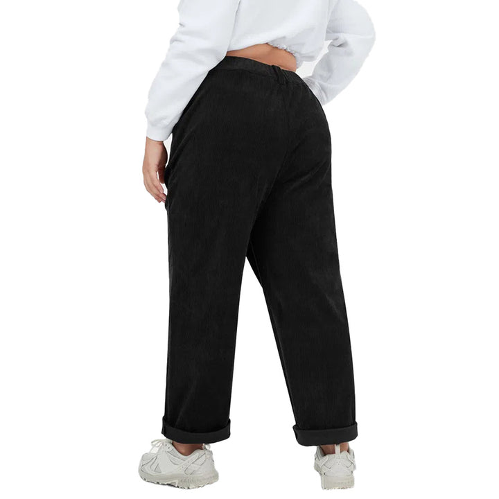 Dame cord trousers with wide leg and pleats Mirla-Eva Jonsson