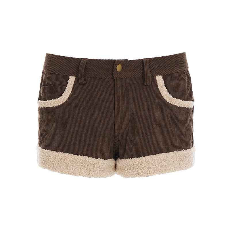 Dame cordshorts med mysig fleece midja och elegant skärning Mirla-Eva Jonsson