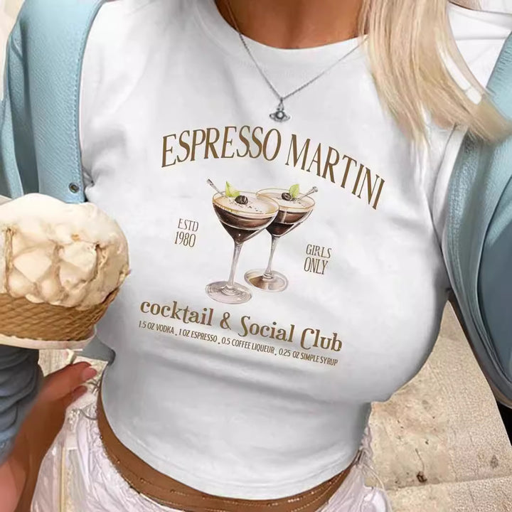 Dame crop-t-shirt med kreativa slipsdetaljer Mirla-Eva Jonsson