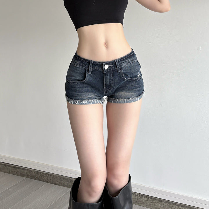 Dame denimshorts med fransad fåll Mirla-Eva Jonsson