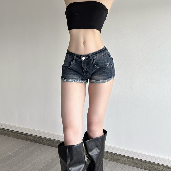 Dame denimshorts med fransad fåll Mirla-Eva Jonsson