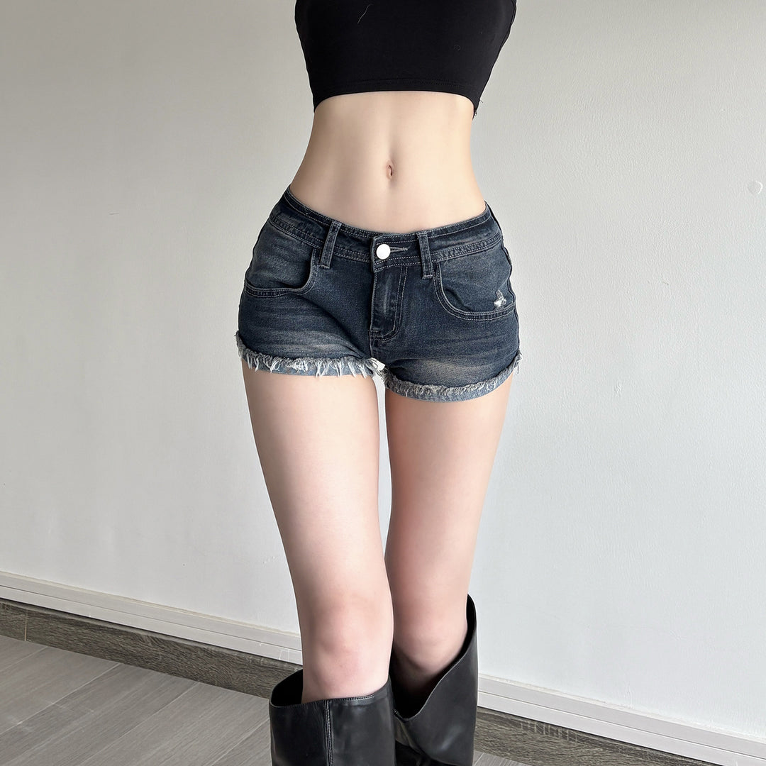 Dame denimshorts med fransad fåll Mirla-Eva Jonsson