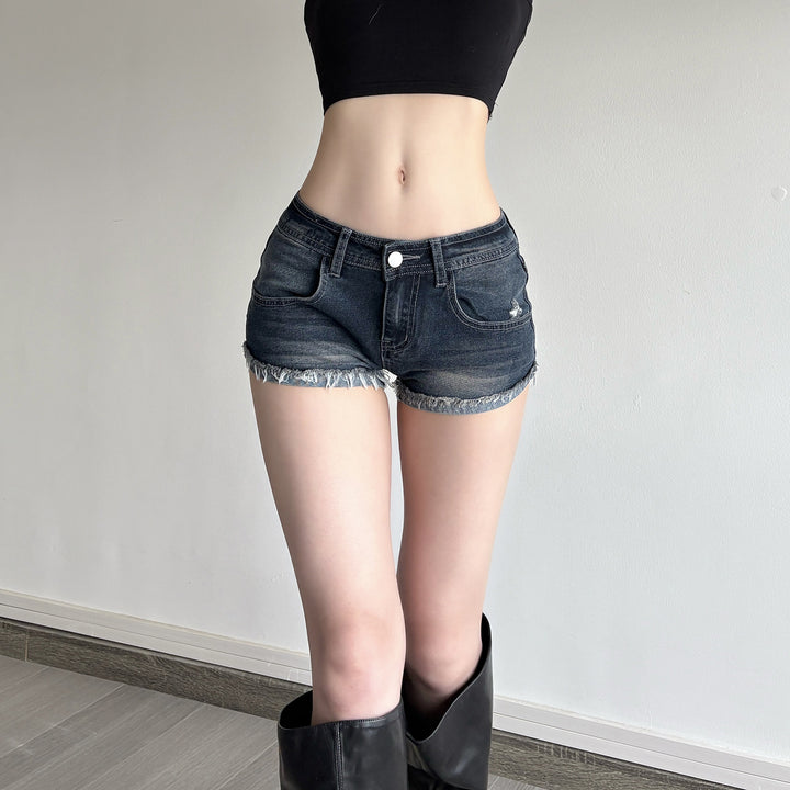 Dame denimshorts med fransad fåll Mirla-Eva Jonsson