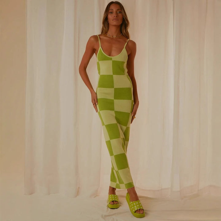 Dame designer midi dress med stiligt grafikmönster Mirla-Eva Jonsson
