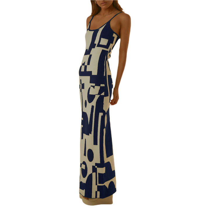 Dame designer midi dress med stiligt grafikmönster Mirla-Eva Jonsson