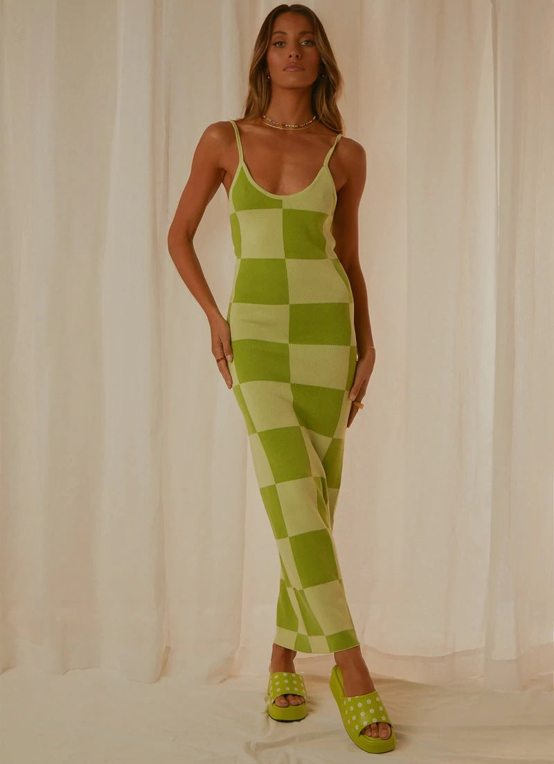 Dame designer midi dress med stiligt grafikmönster Mirla-Eva Jonsson