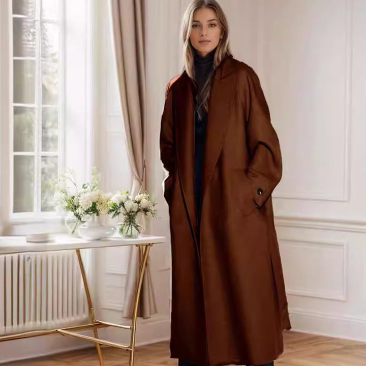 Dame elegant Duster-kappa med rymliga fickor och modern snitt Mirla-Eva Jonsson