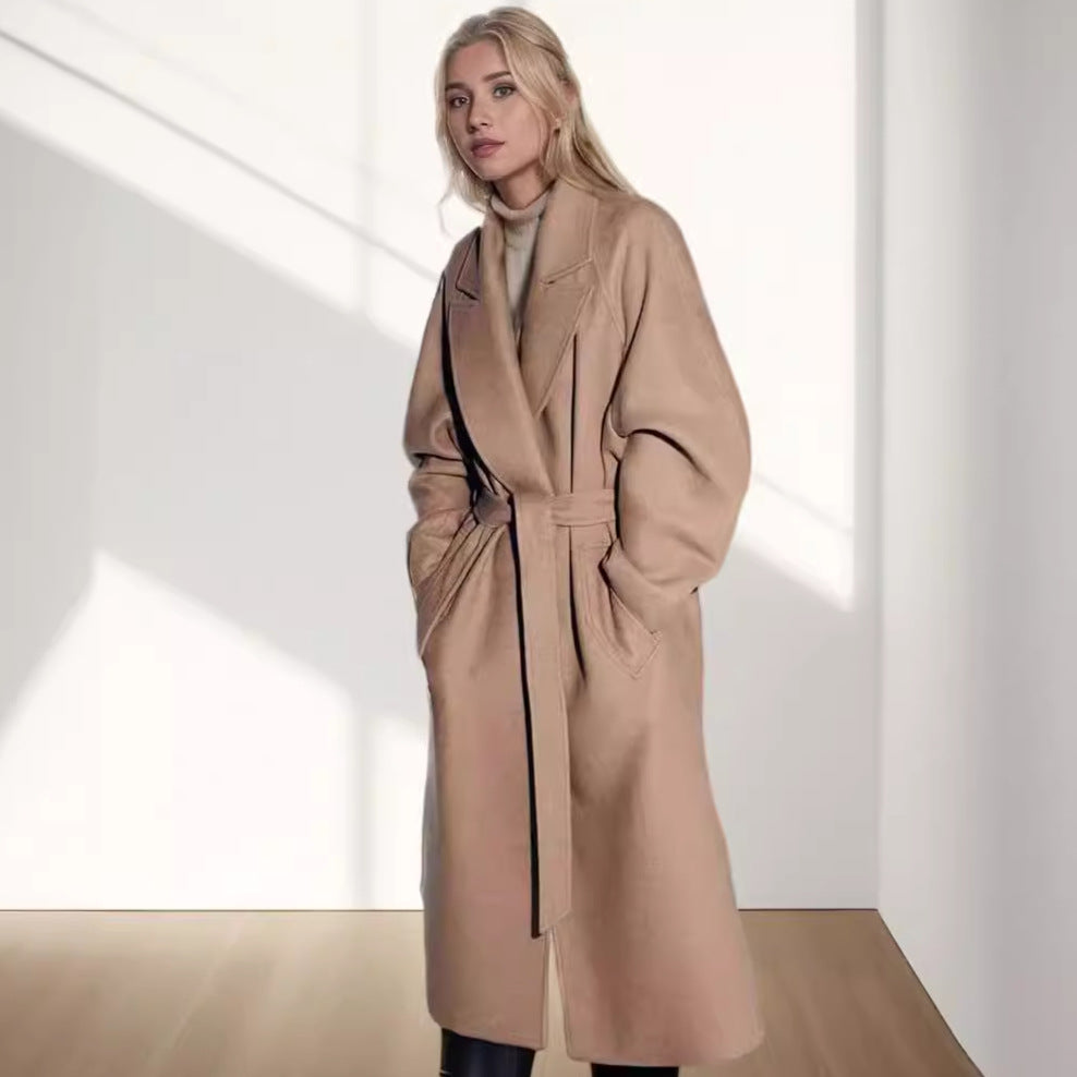 Dame elegant Duster-kappa med rymliga fickor och modern snitt Mirla-Eva Jonsson