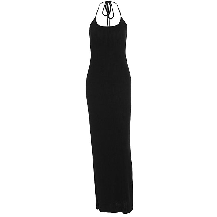 Dame elegant Maxi-klänning med smickrande snitt och raffinerad halterneck Mirla-Eva Jonsson