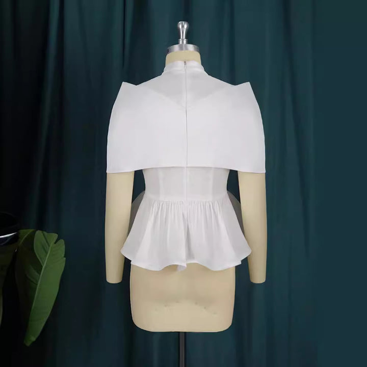 Dame elegant Peplum-blus med genomskinliga detaljer Mirla-Eva Jonsson