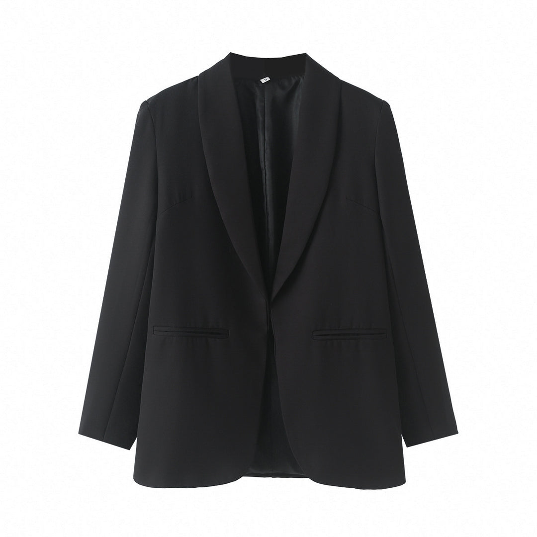 Dame elegant blazerjacka med en modern snitt och strukturerade fickor Mirla-Eva Jonsson