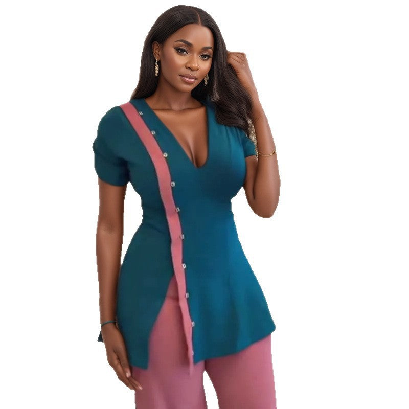 Dame elegant blus med strukturerade detaljer Mirla-Eva Jonsson