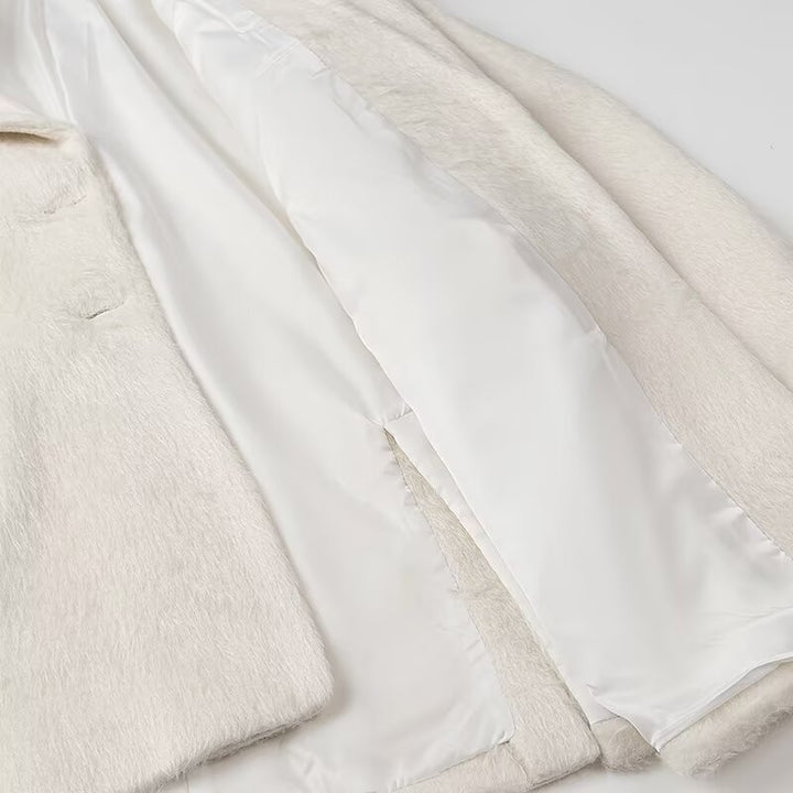 Dame elegant konstpäls-blazer med praktiska fickor Mirla-Eva Jonsson