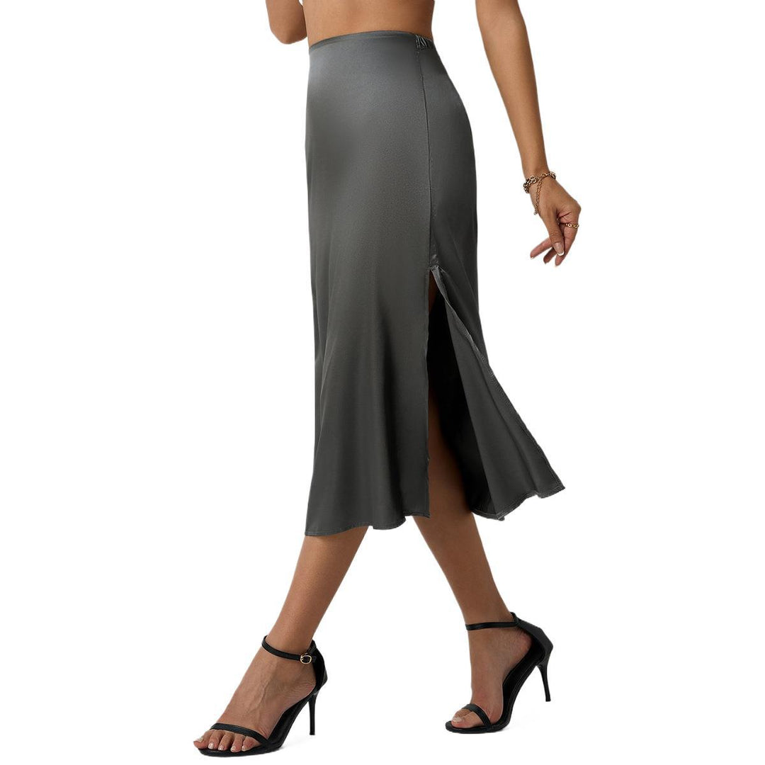 Dame elegant midiskirt med flytande skärning och satinfinish Mirla-Eva Jonsson