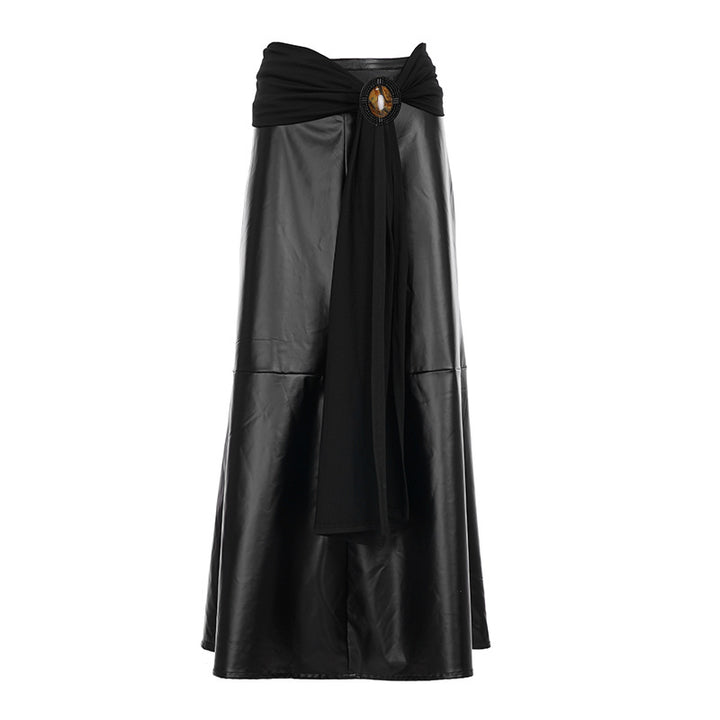 Dame elegant satin kveld skjørt med raffinerte volanger og spiss detaljer Mirla-Eva Jonsson